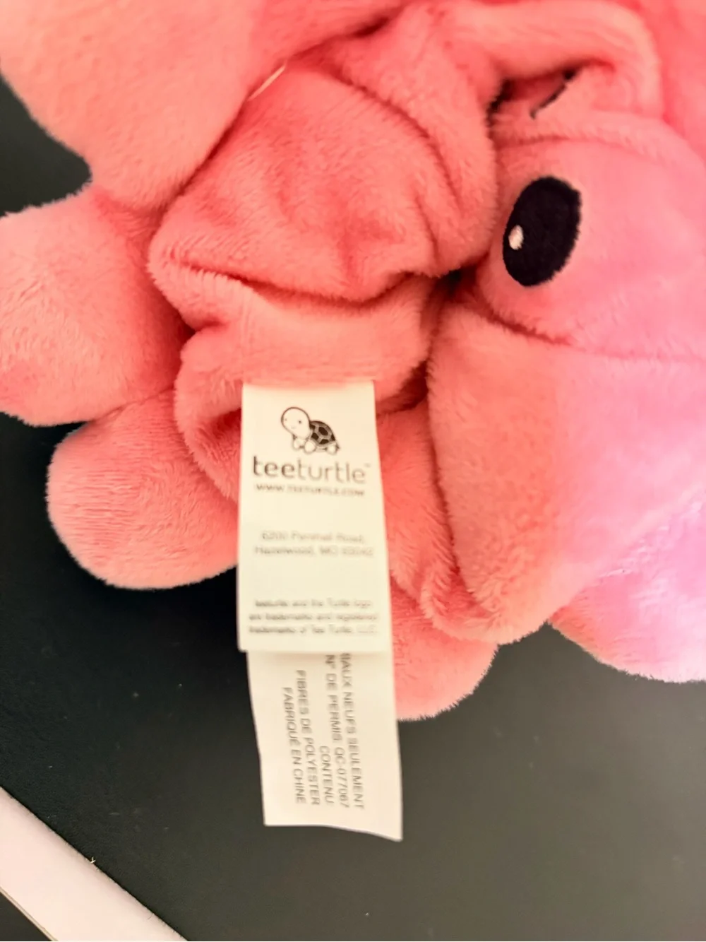 Reversible Plush Octopus Toy - Aqua with Pink Trim
